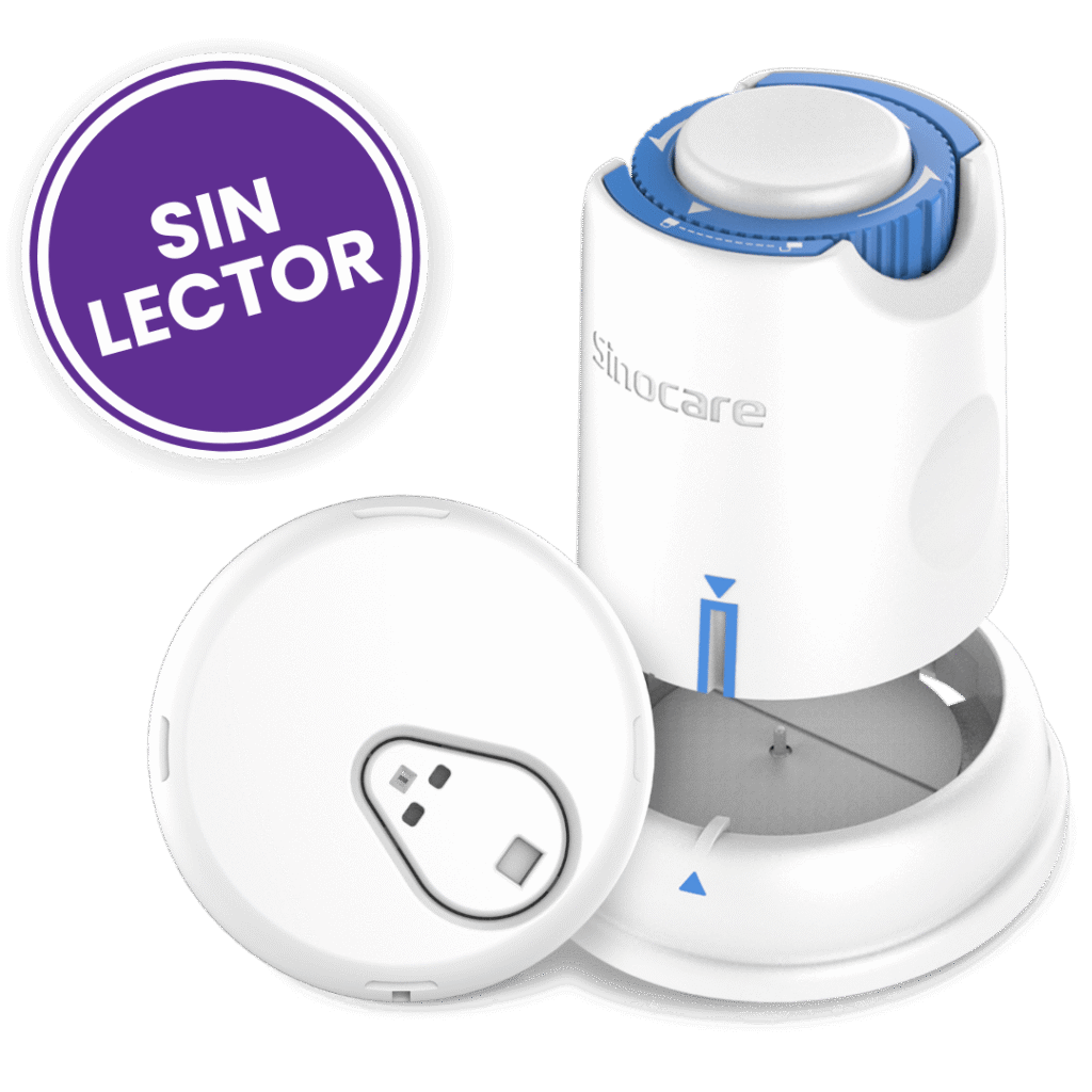 sensor iCan i3 de monitoreo continuo de glucosa mostrando lecturas en tiempo real