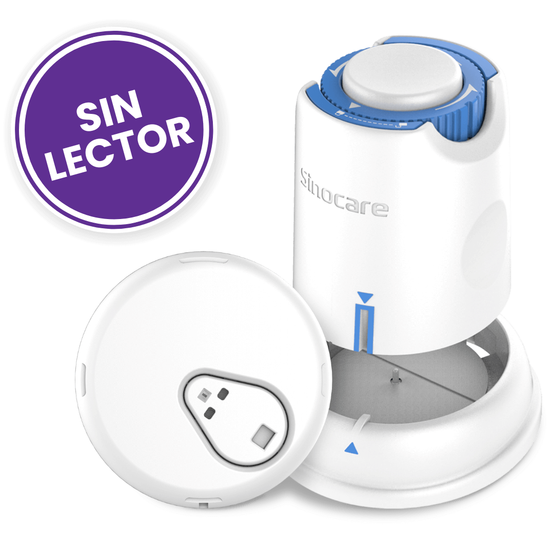 sensor iCan i3 de monitoreo continuo de glucosa mostrando lecturas en tiempo real