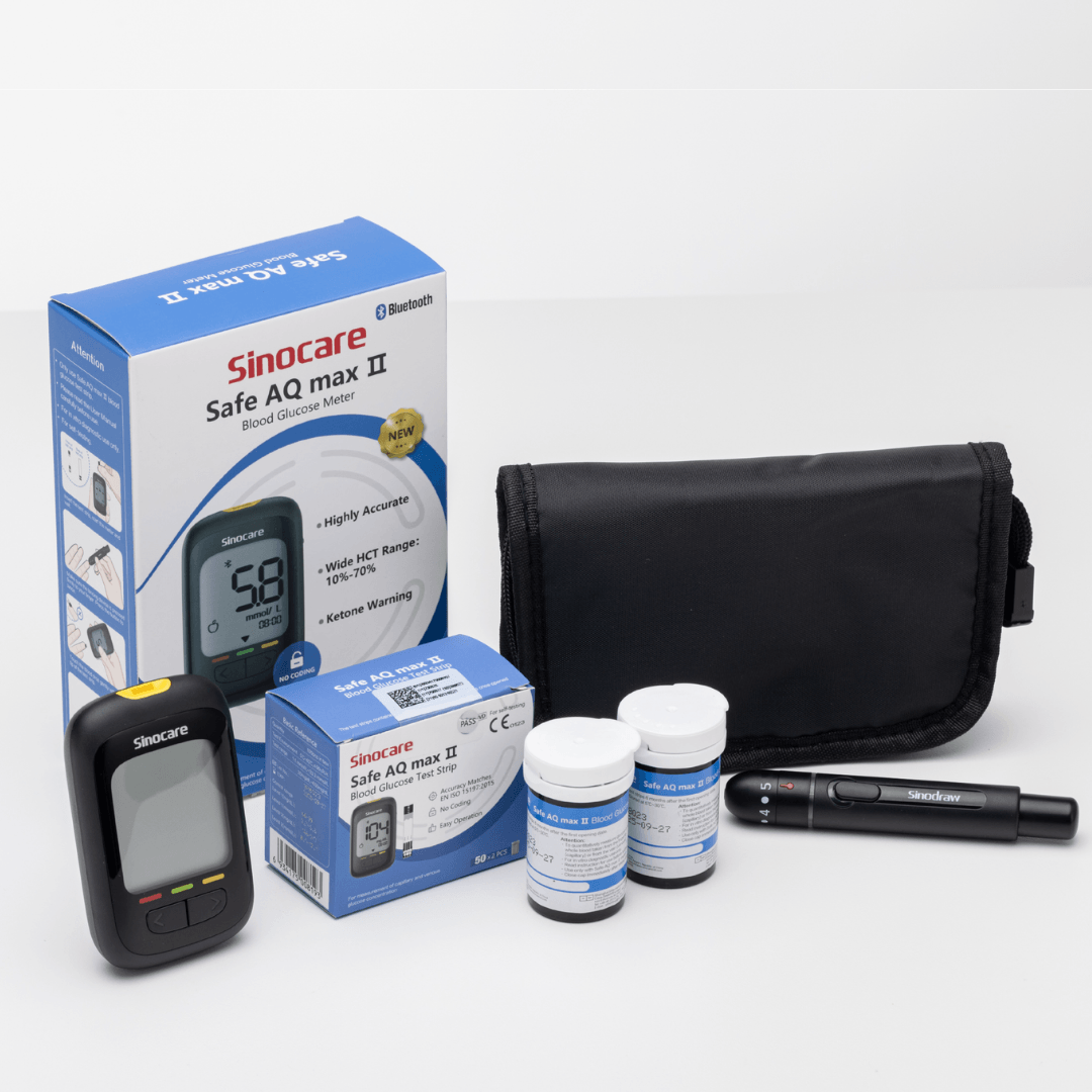 Glucometro tiras y lancetas Safe AQ Max II Qardiabetes